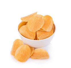 potato chips isolated on white background