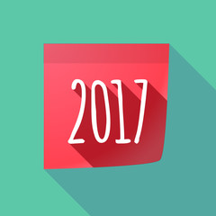Long shadow note with  a 2017 year  number icon