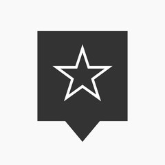 Obraz premium Isolated tooltip with the red star of communism icon