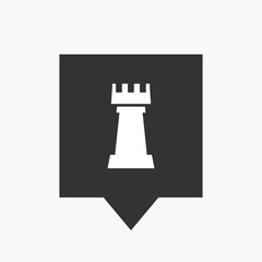 Isolated tooltip with a  rook   chess figure