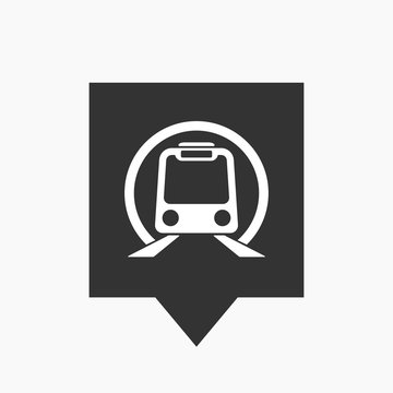 Isolated tooltip with  a subway train icon