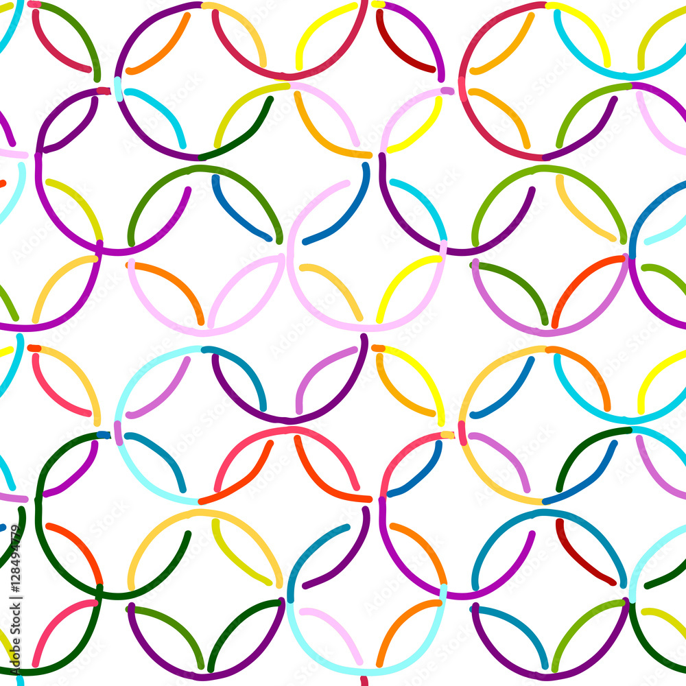 Poster abstract rings seamless pattern for your design
