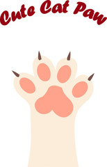 cat paw print with claws