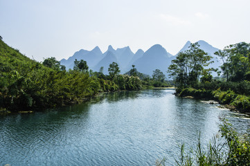 The mountains and river scenery