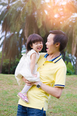 Fototapeta premium Asian father and daughter