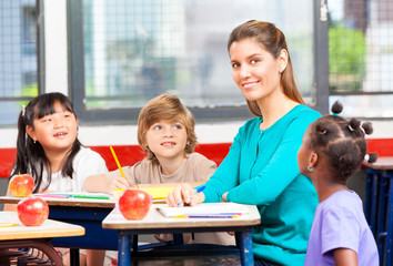Multi ethnic elementary classroom