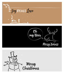 Set of Christmas and New Year social media banners. Vector illustrations for website and mobile banners, internet marketing, greeting cards and printed material design.