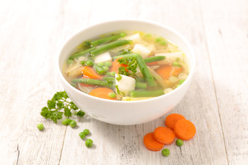 vegetable soup in bowl