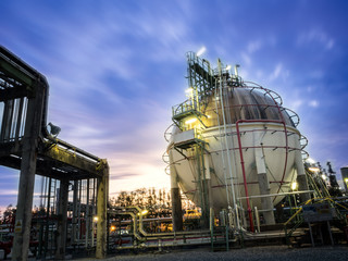 sphere gas storages in petrochemical plant