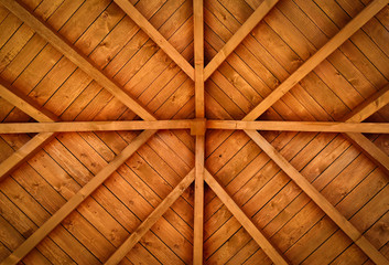 wooden cross roof - obrazy, fototapety, plakaty