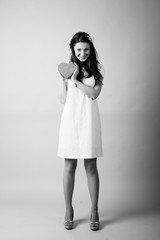 Young woman holding a present