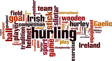 Hurling word cloud concept. Vector illustration