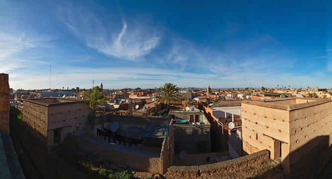 panoramic view of the Marrakech from castle bedia