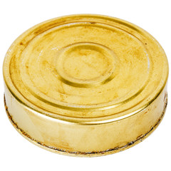 Grungy round metal tin can
