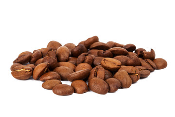 Pile of roasted coffee beans