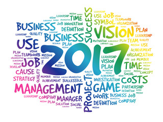 2017 Goals word cloud business concept background