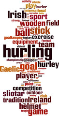 Obraz premium Hurling word cloud concept. Vector illustration
