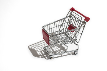 Shopping cart white isolated
