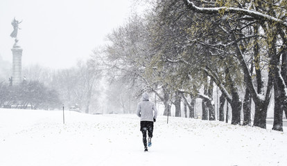 running in the snow