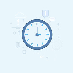 Time Management Business Timing Clock Icon Thin Line Vector Illustration