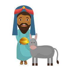 happy epiphany card manger character vector illustration design