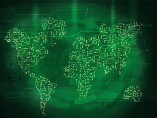 world map green technology