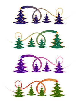 Festive Christmas design in four colour styles
