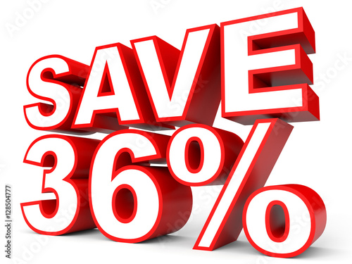 Discount 36 Percent Off 3D Illustration On White Background Stock discount-36-percent-off-3d-illustration-on-white-background-stock