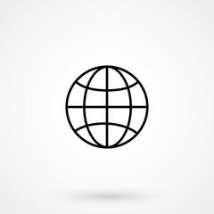 Globe Icon in trendy flat style isolated on grey background.