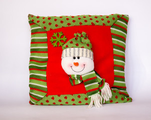 Christmas snowman pillow 