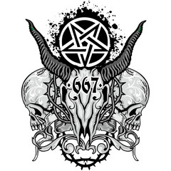 Obraz premium grunge skull coat of arms