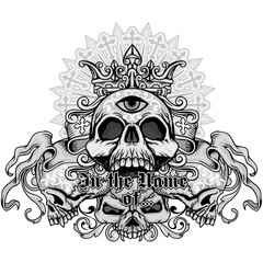 grunge skull coat of arms