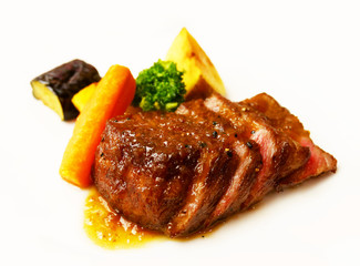 Medium rare juicy beef steak