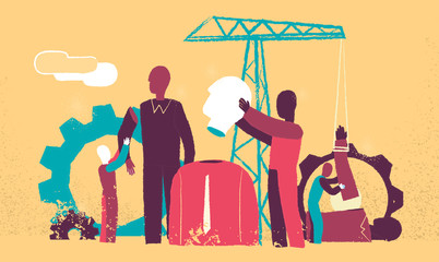 Naklejka premium Assemblaggio e Produzione di Profili Professionali