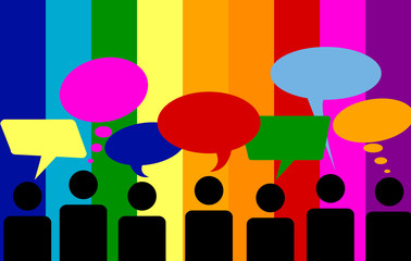 Pictograph of Message or Chat on Colorful Background
