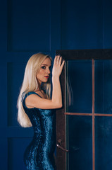 Obraz premium fashion model in fashion dress posing in studio