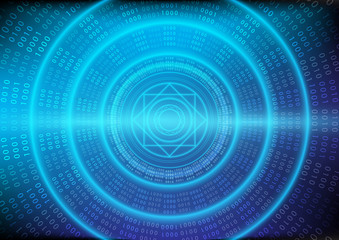 Abstract information and the future of technology. The combination of mandalas design with the binary code.