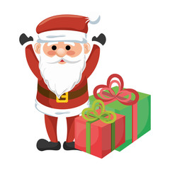 santa claus character kawaii style vector illustration design