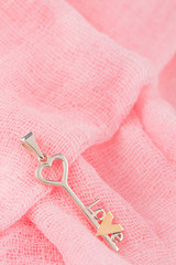 Silver and gold key pendant necklace