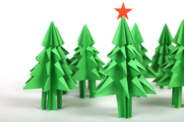 Origami christmas trees