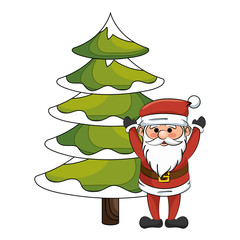 merry christmas tree celebration vector illustration design