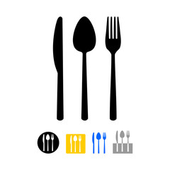 Cutlery - icon with spoon, knife and fork