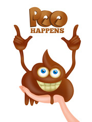 Poo emoji cartoon smiley funny character