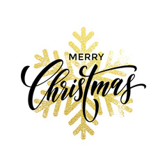 Background with golden Christmas snowflake decoration