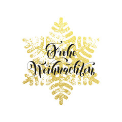 Christmas in Germany Frohe Weihnachten decorative vector greeting