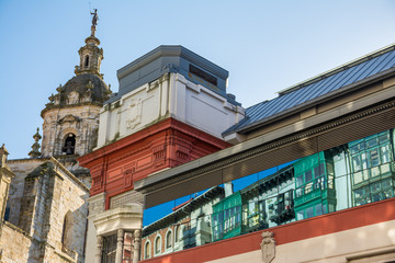 contrasted architecture at bilbao, spain