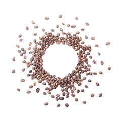 Circle frrame of coffee beans