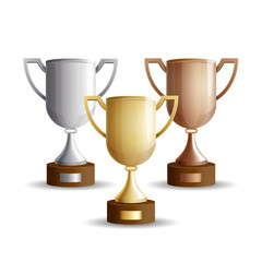Gold, silver and bronze winners cup