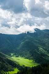 Mountain landscape from bird's eye view