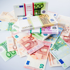 Obraz na płótnie Canvas Euro banknotes. Many Euro banknotes